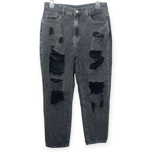 SHEIN Denim - Jeans Women's Size Large W30 Black Distressed Destroyed Demin
